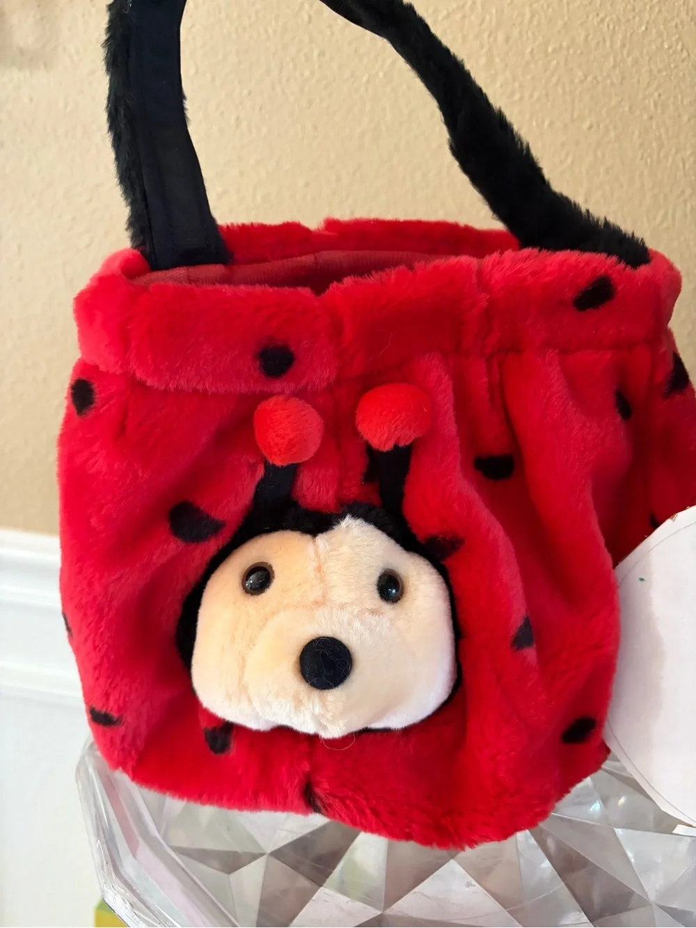 Celebrate Halloween Vintage Lady Bug Plush Basket CUTE!